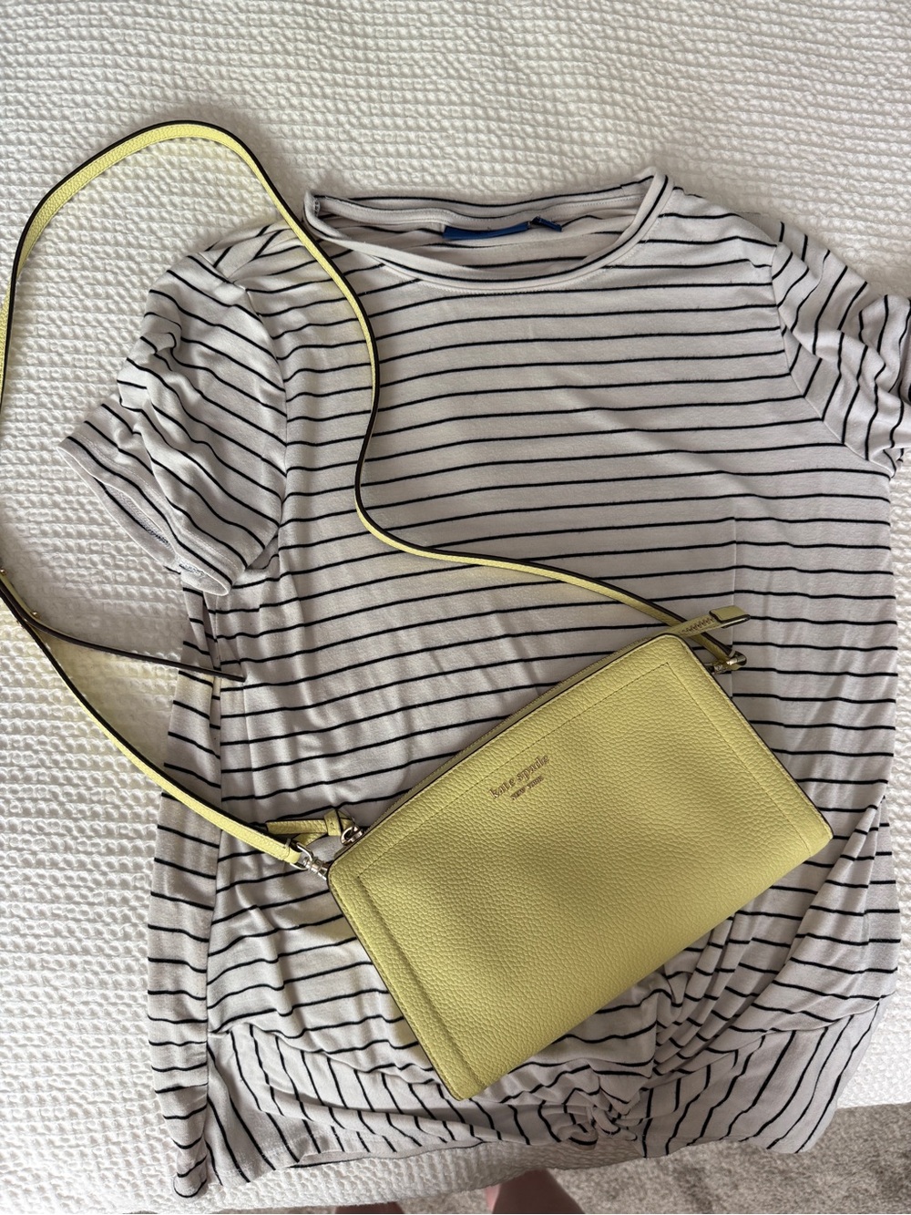 kate spade Yellow Pebbled Leather Crossbody Bag